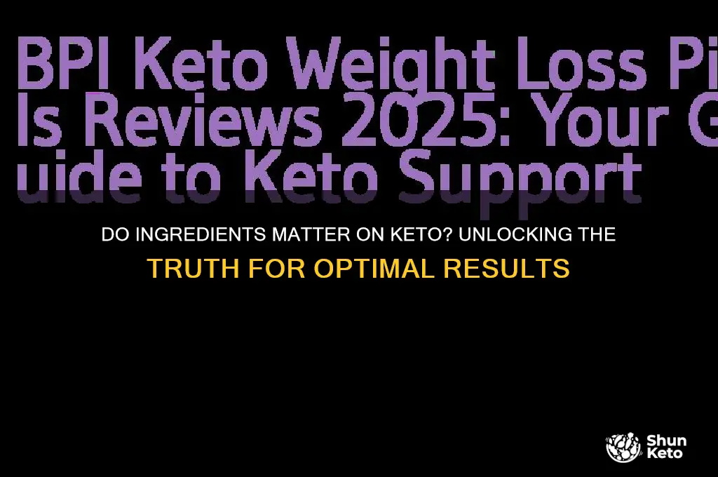 do ingredients matter on keto