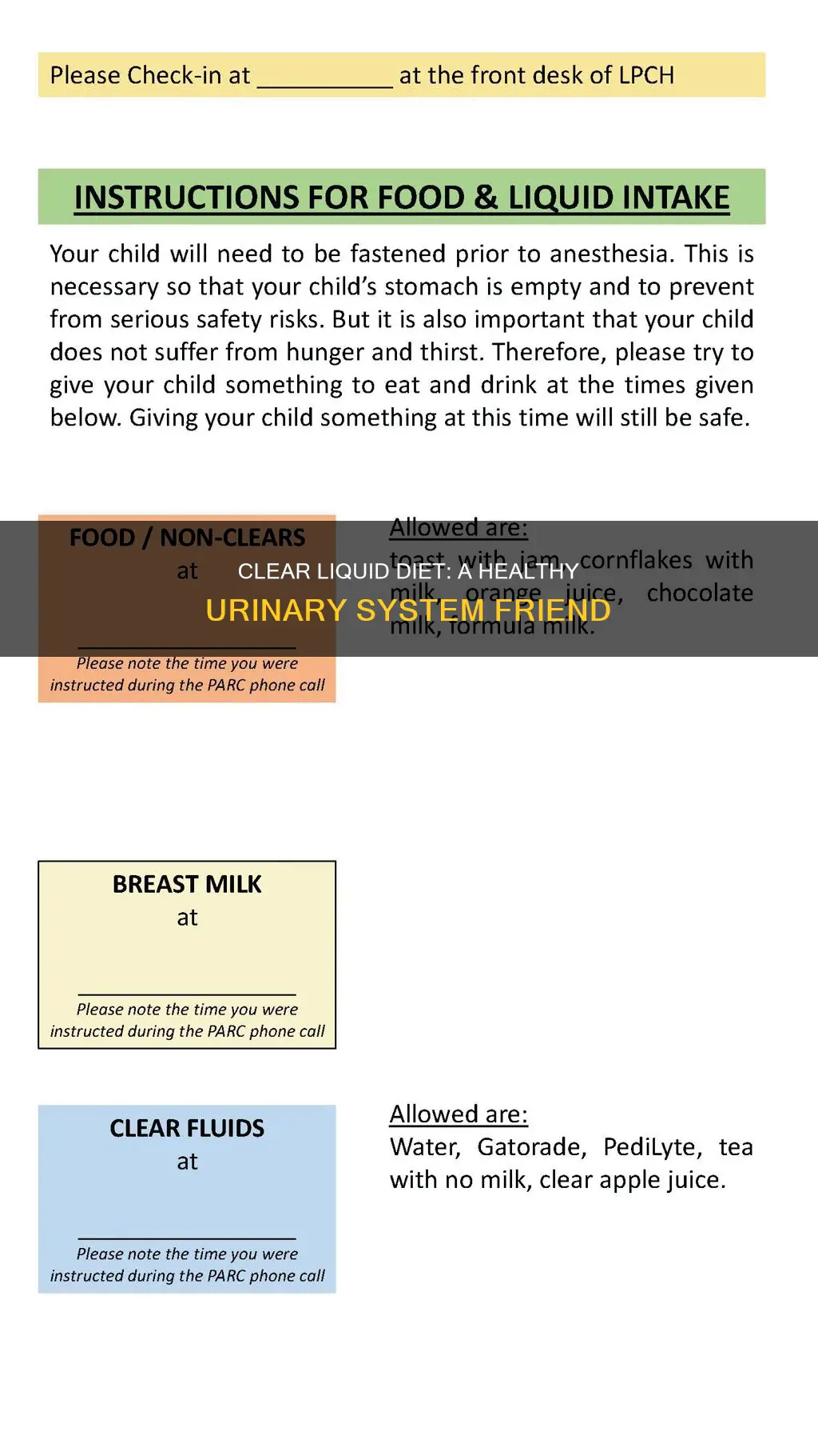 does a clear liquid diet help the urinary system