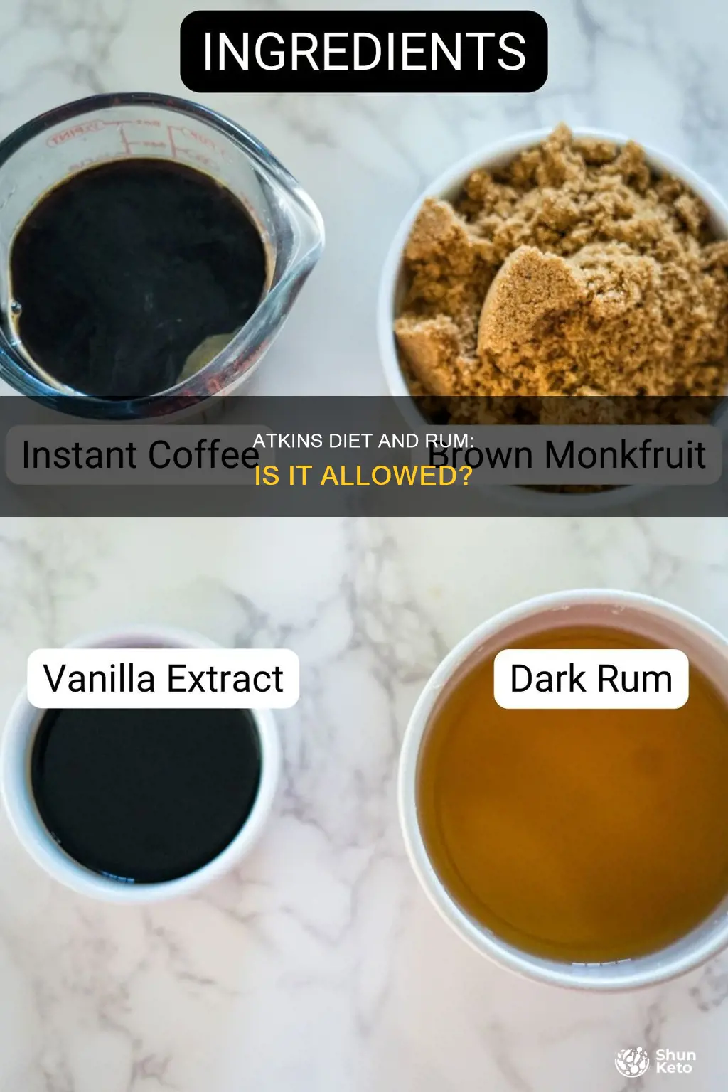 does atkins diet allow rum