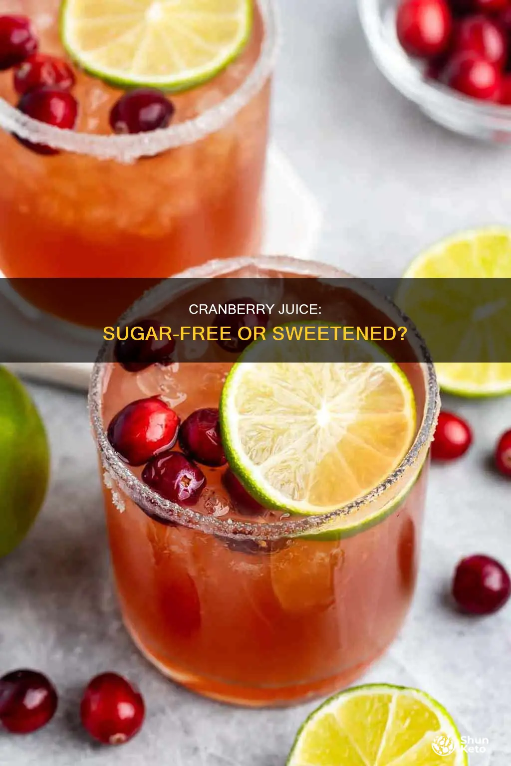 does diet cranberry juice have sugar
