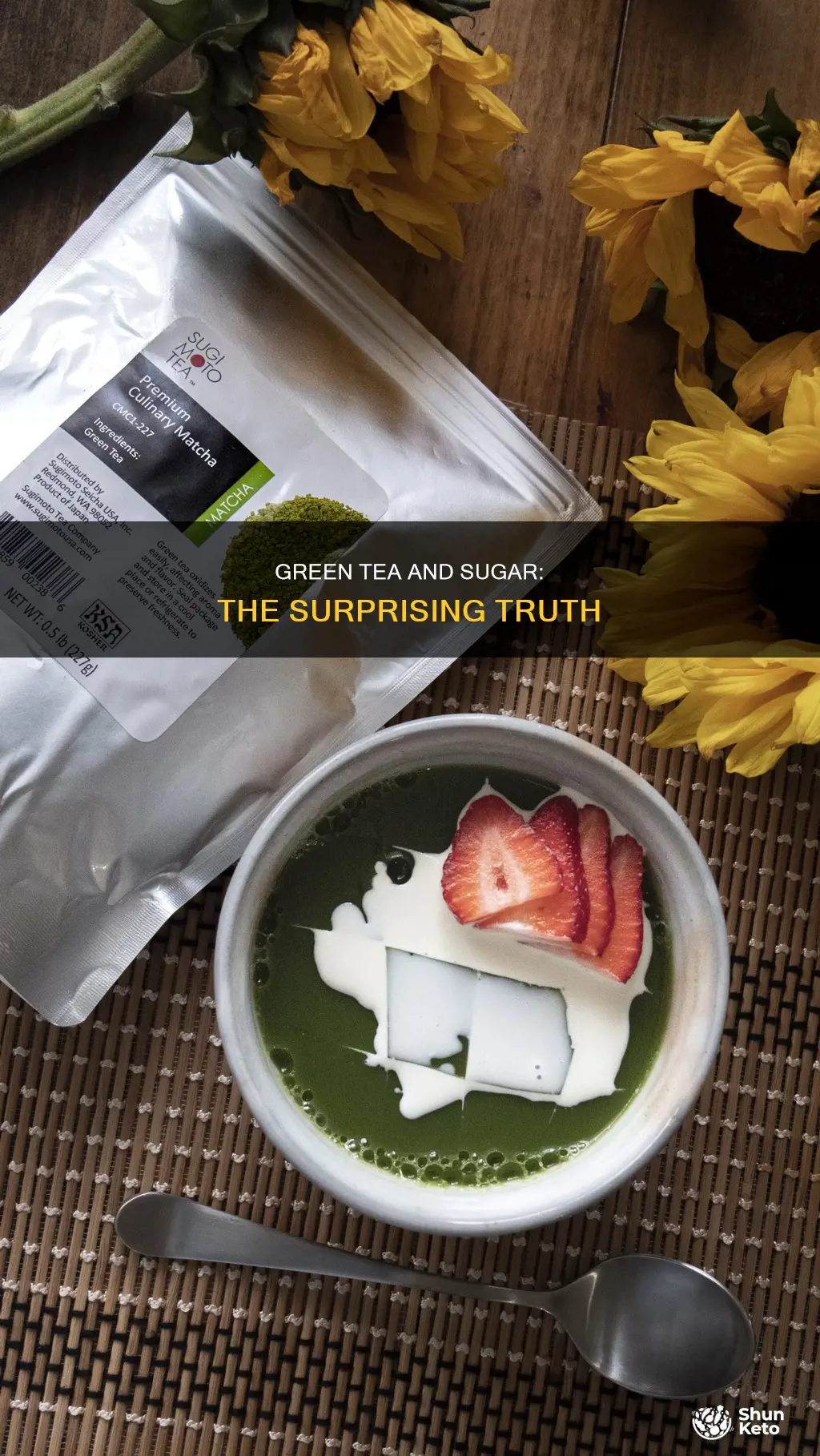 does diet green tea have sugar