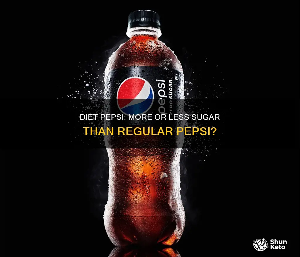 does diet pepsi have more sugar than regular pepsi