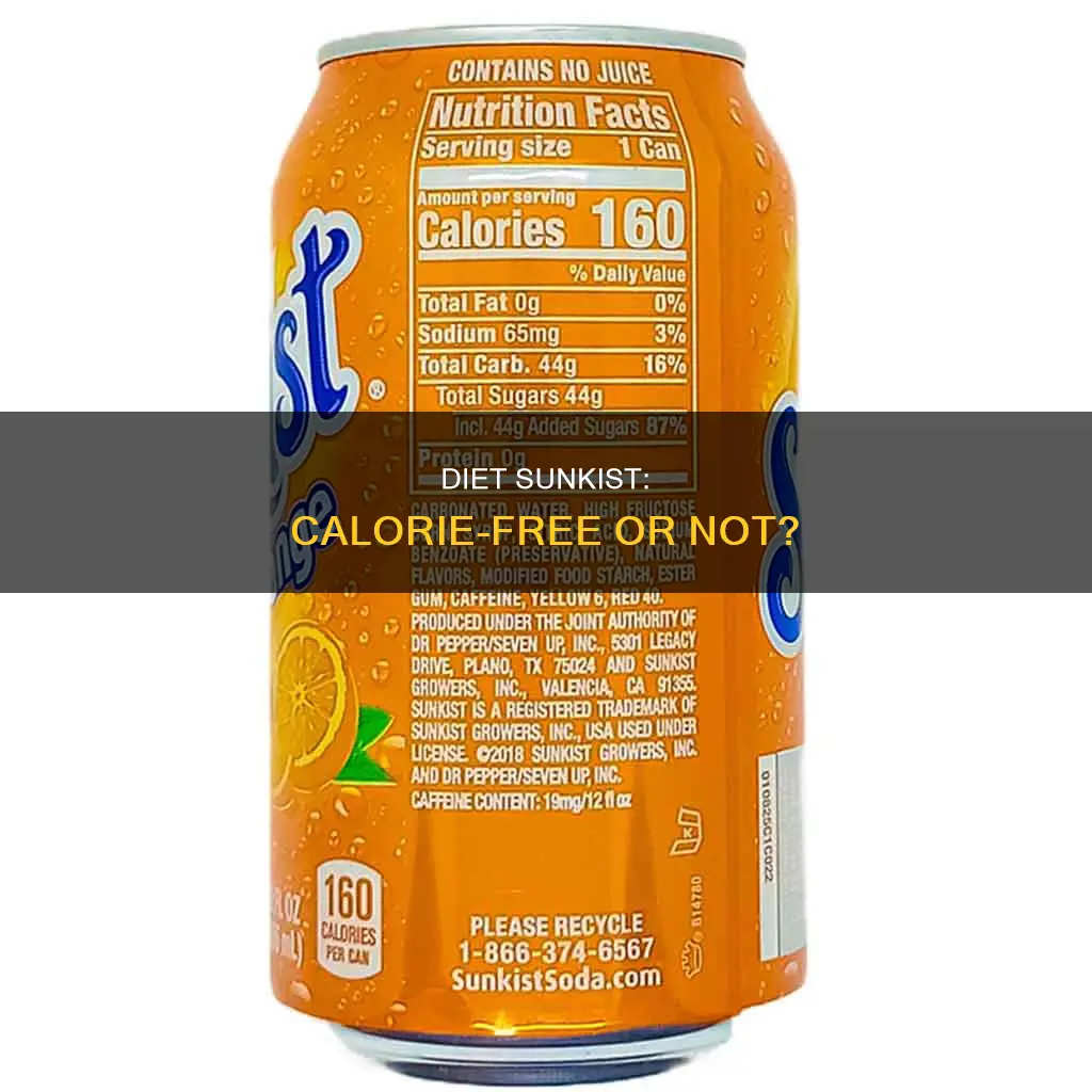 does diet sunkist have calories