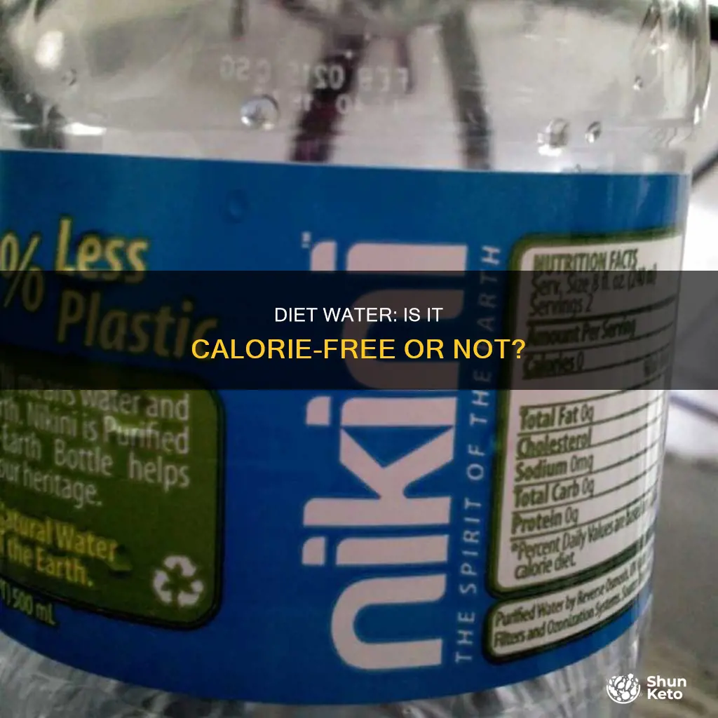 does diet water have calories