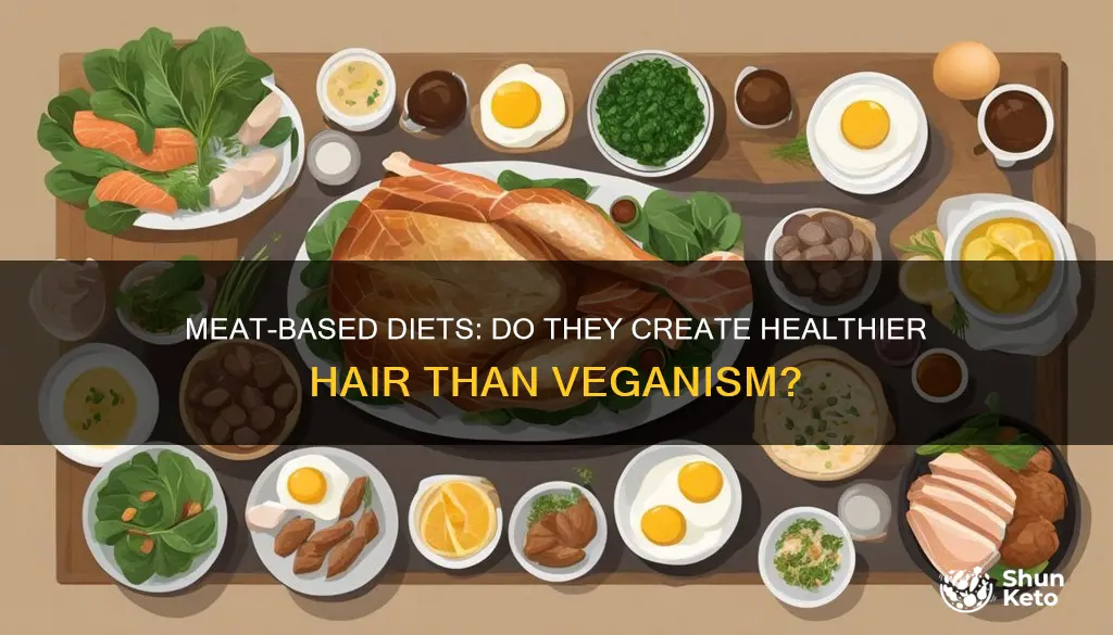 does meat make hair look better versus vegan diet