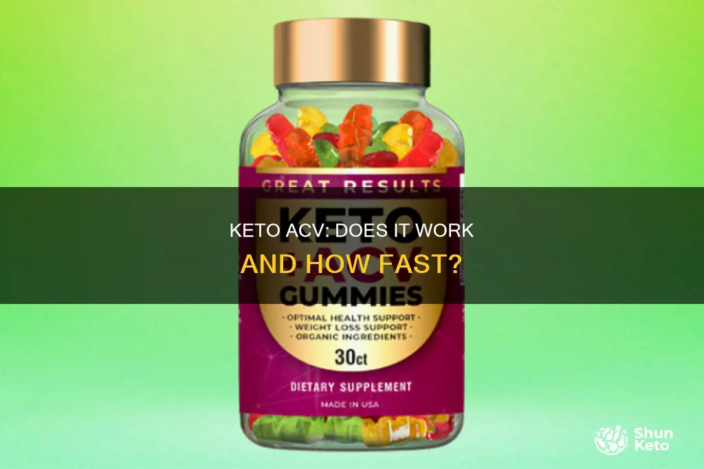 does speedy keto acv work