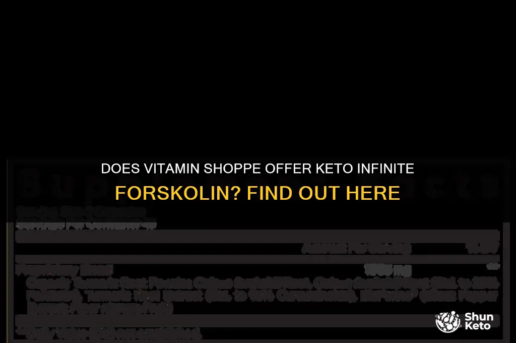 does the vitamin shoppe sell keto infinite forskolin
