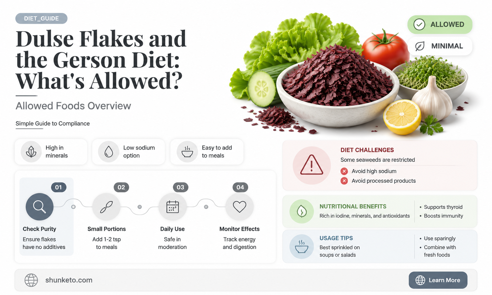 are dulse flakes allowed on the gerson diet