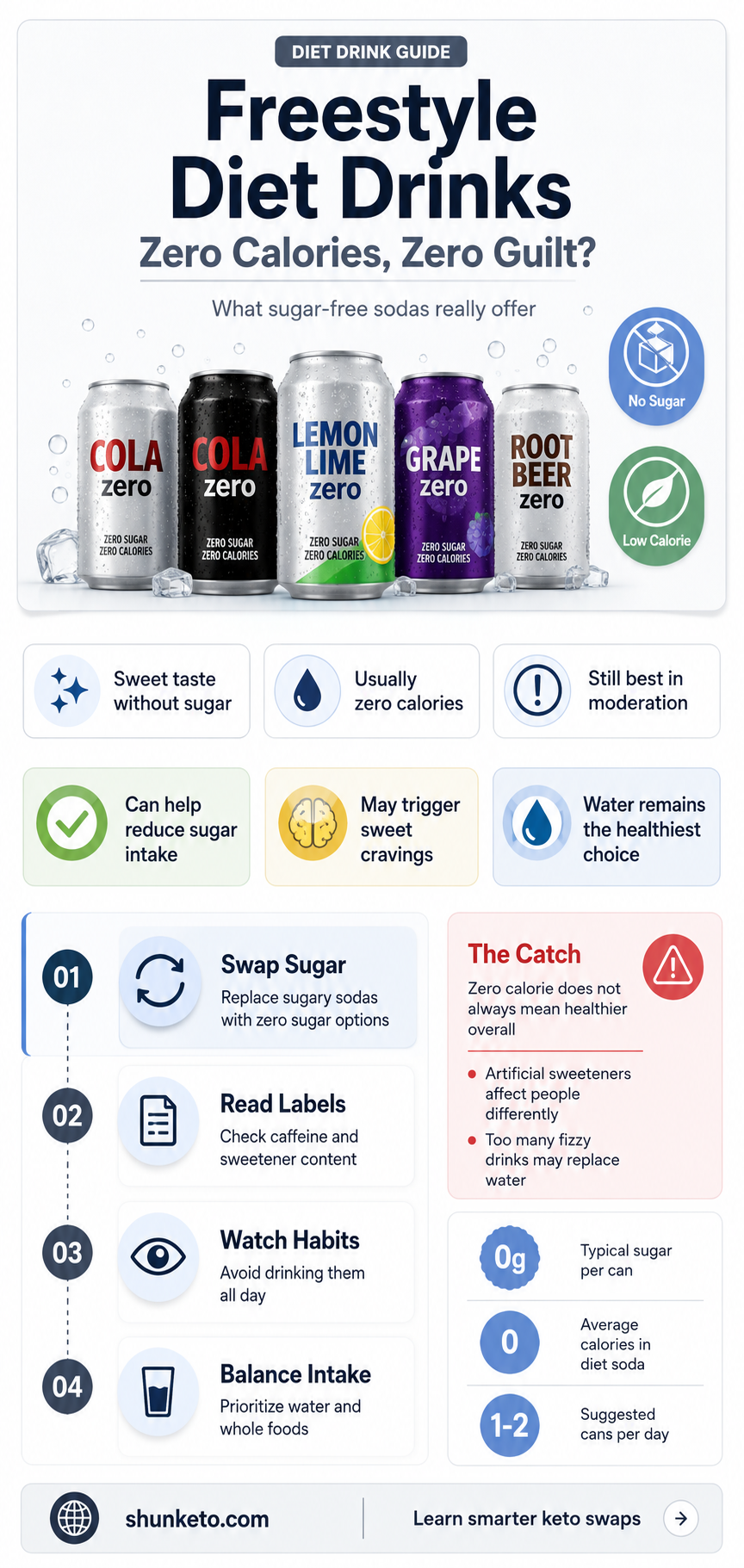 are diet freestyle drinks zero calorie