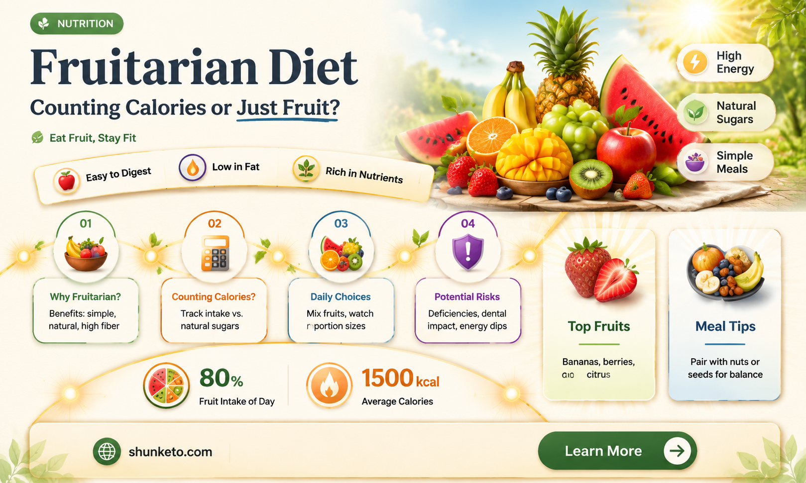 are calories counted on a fruitarian diet