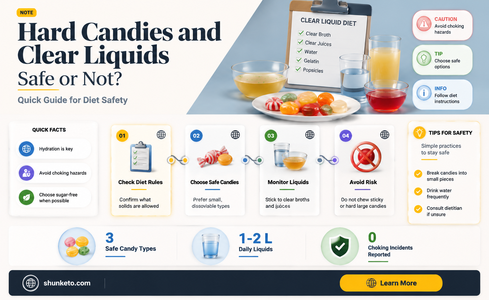 are clear hard candies ok for a clear liquid diet