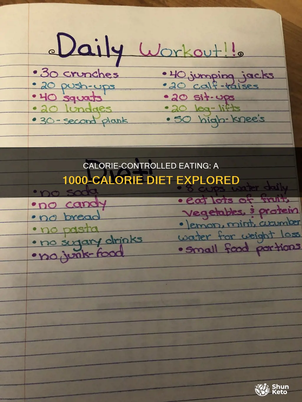 how do i do a 1000 calorie diet diet