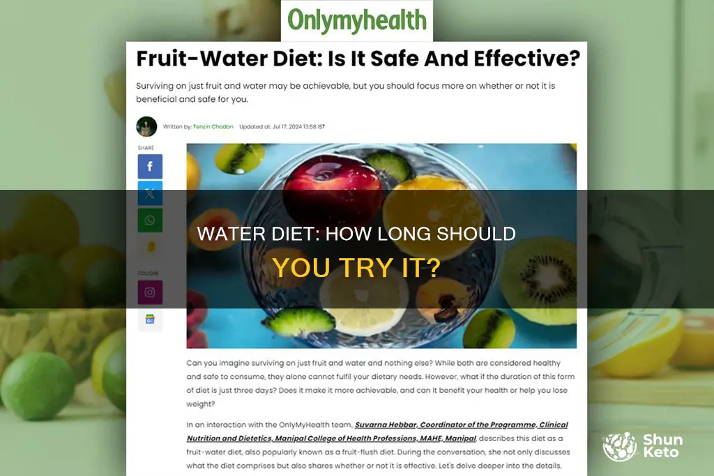 how long do you go on a water diet for