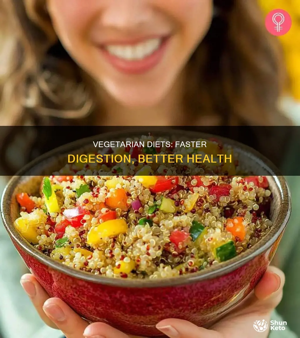 how long does it take to digest a vegetarian diet
