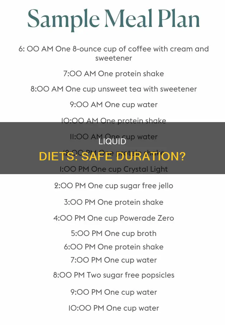 how long safe liquid diet