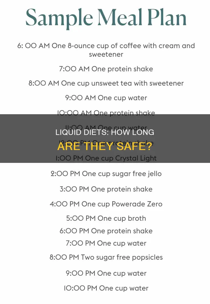 how long should a person be on a liquid diet