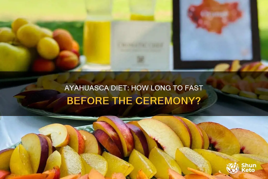 how long to diet before ayahuasca