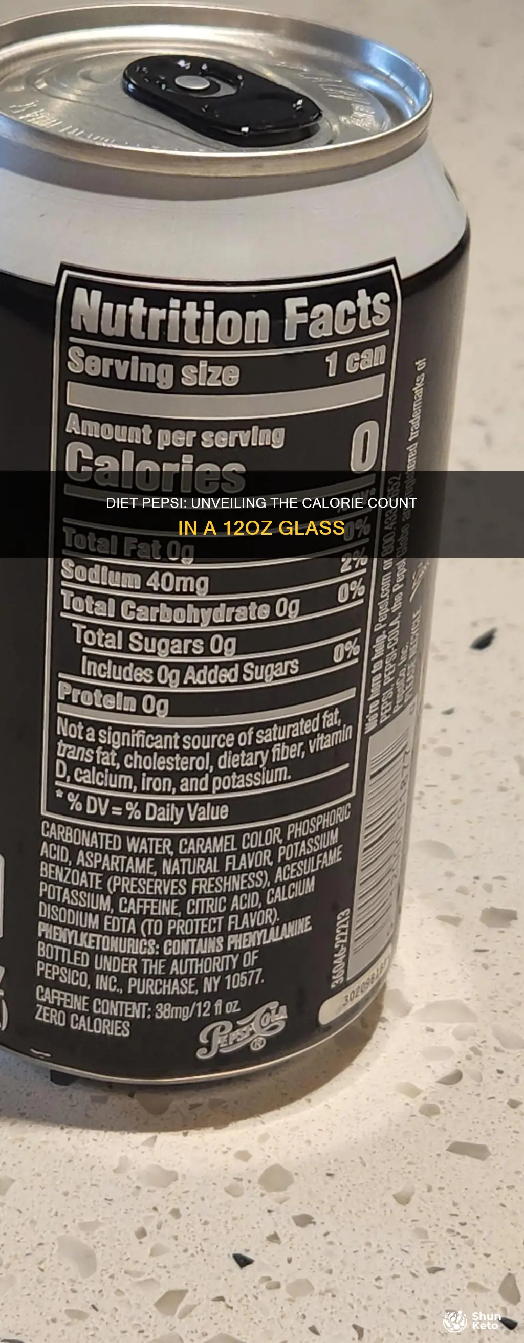 how many calories are in a 12ozglass of diet pepsi