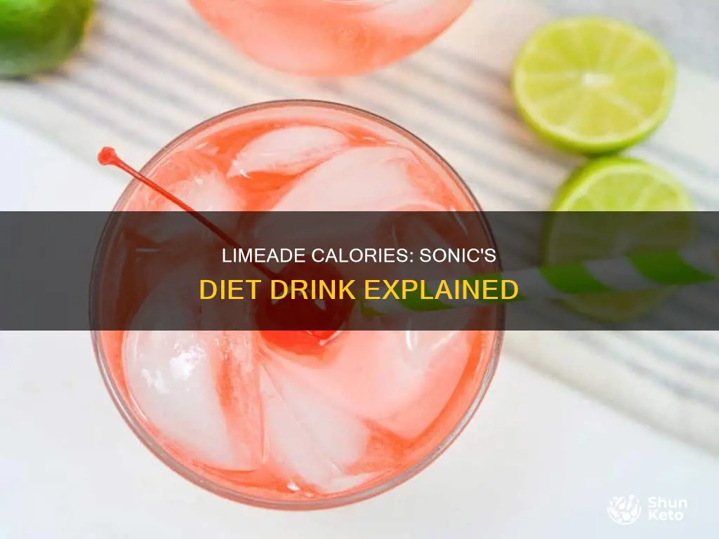 how many calories are in a diet limeade from sonic