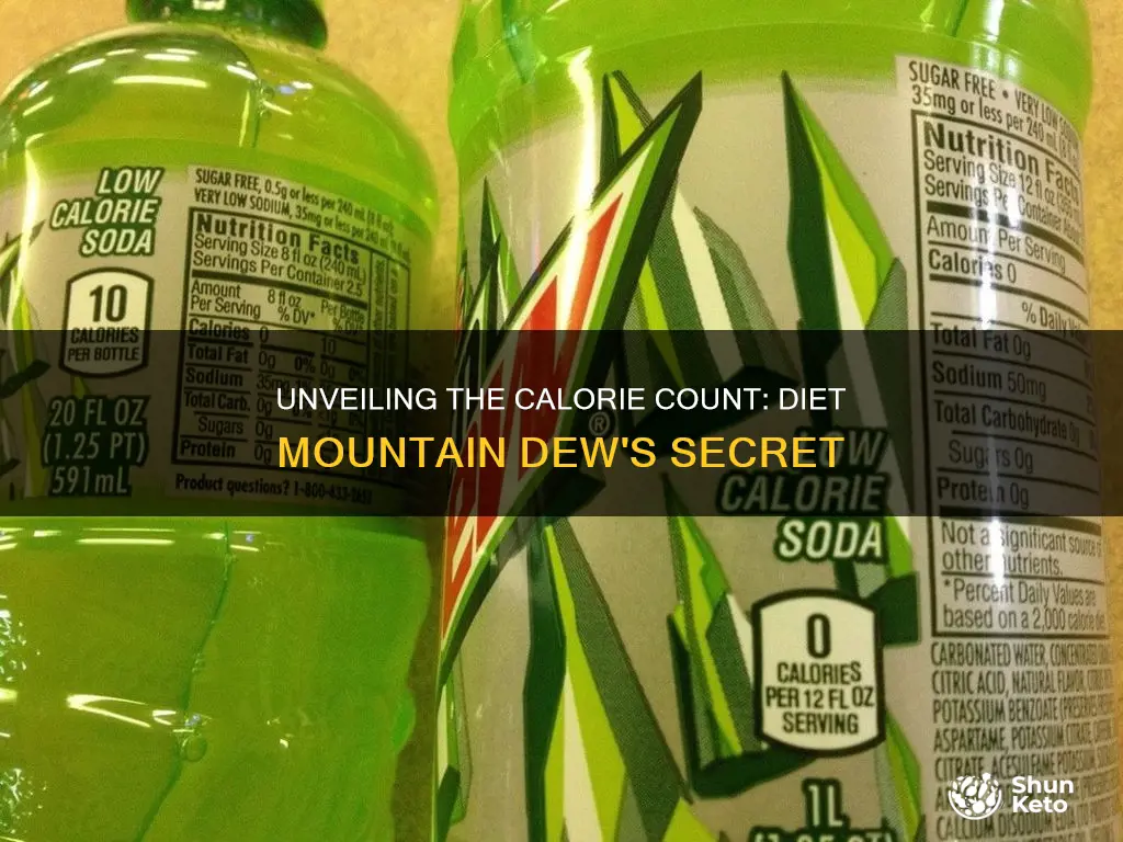 how many calories are in a diet mountain dew