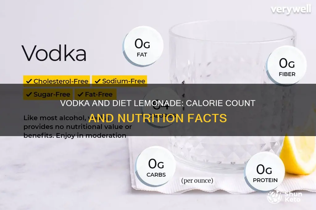 how many calories does vodka and diet lemonade have