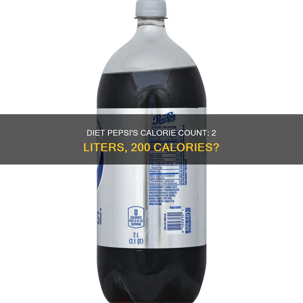 how many calories in 2 liters of diet pepsi