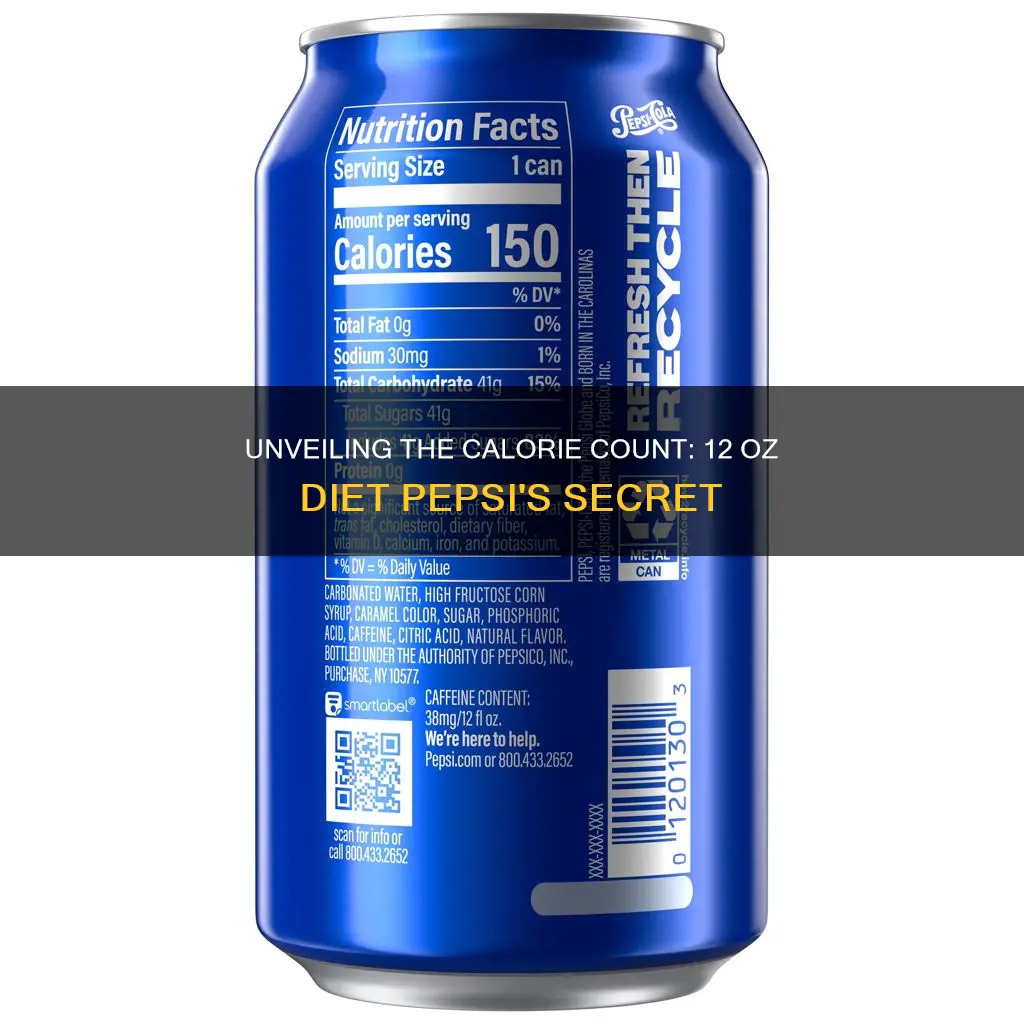 how many calories in a 12 oz diet pepsi