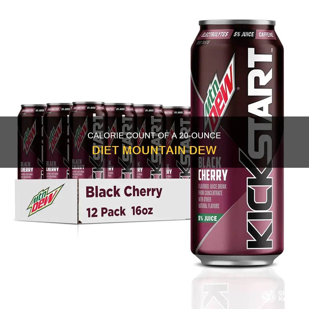 how many calories in a 20 ounce diet mountain dew