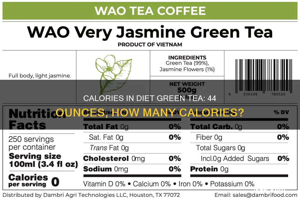 how many calories in a 44 ouce diet green tea
