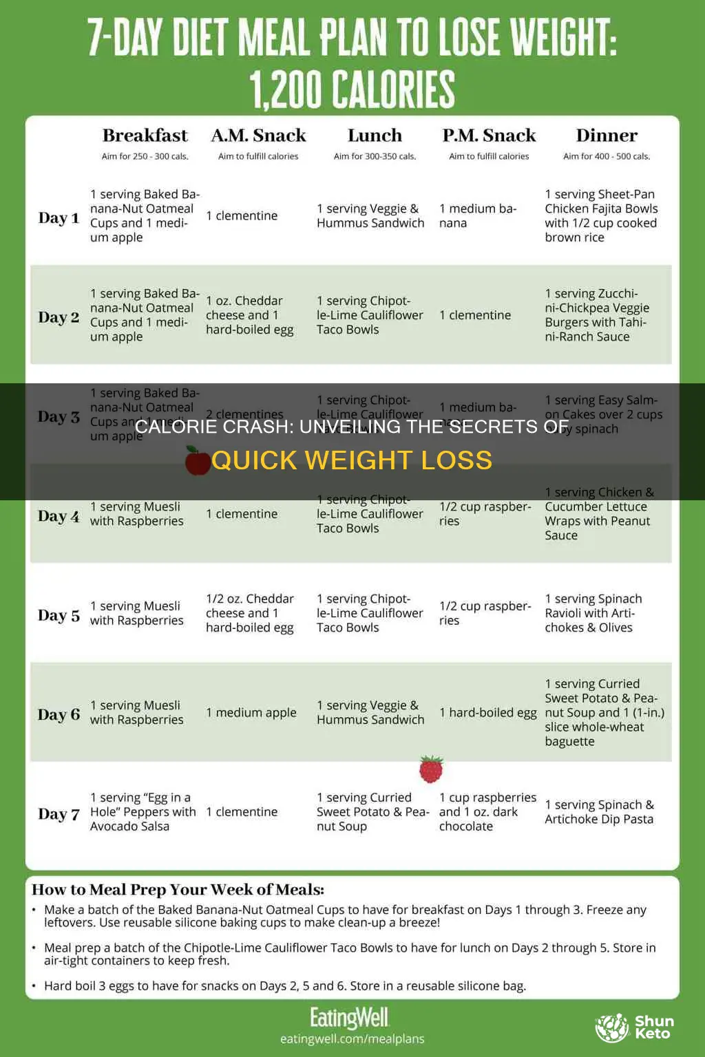 how many calories in a crash diet