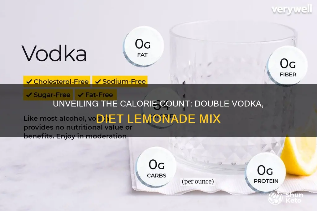 how many calories in a double vodka and diet lemonade