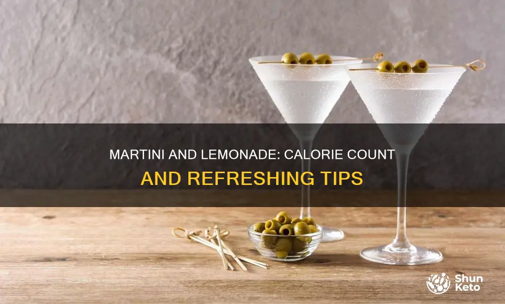 how many calories in a dry martini and diet lemonade