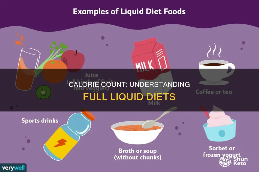 how many calories in a full liquid diet