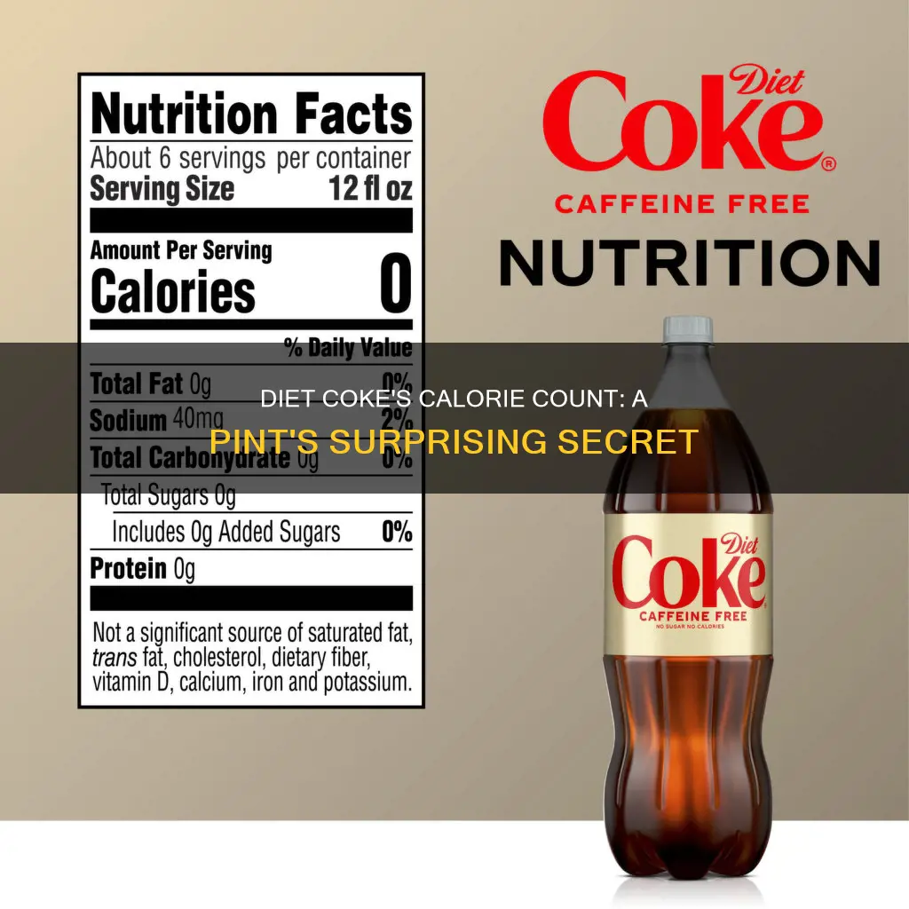 how many calories in a pint of diet coca cola