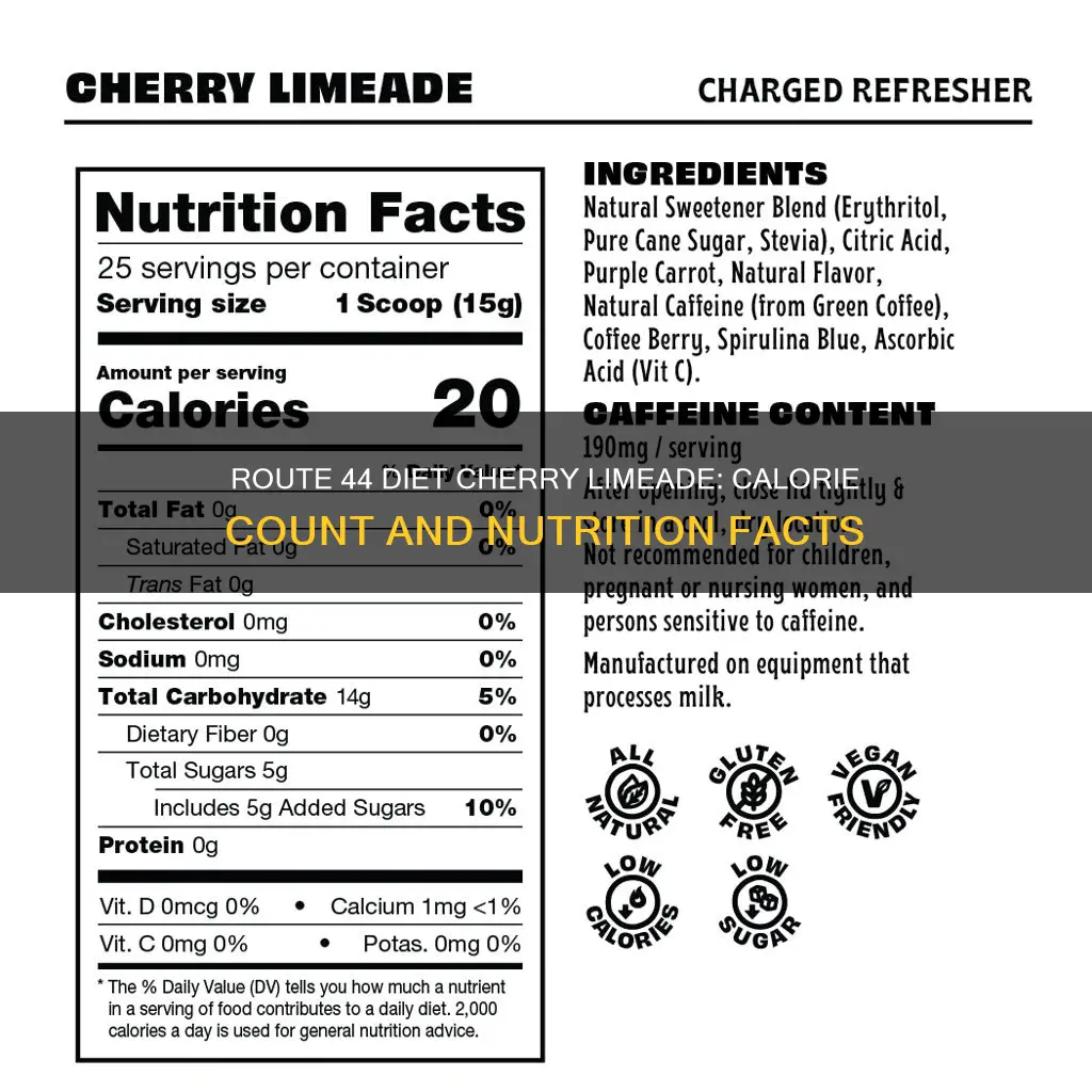 how many calories in a route 44 diet cherry limeade