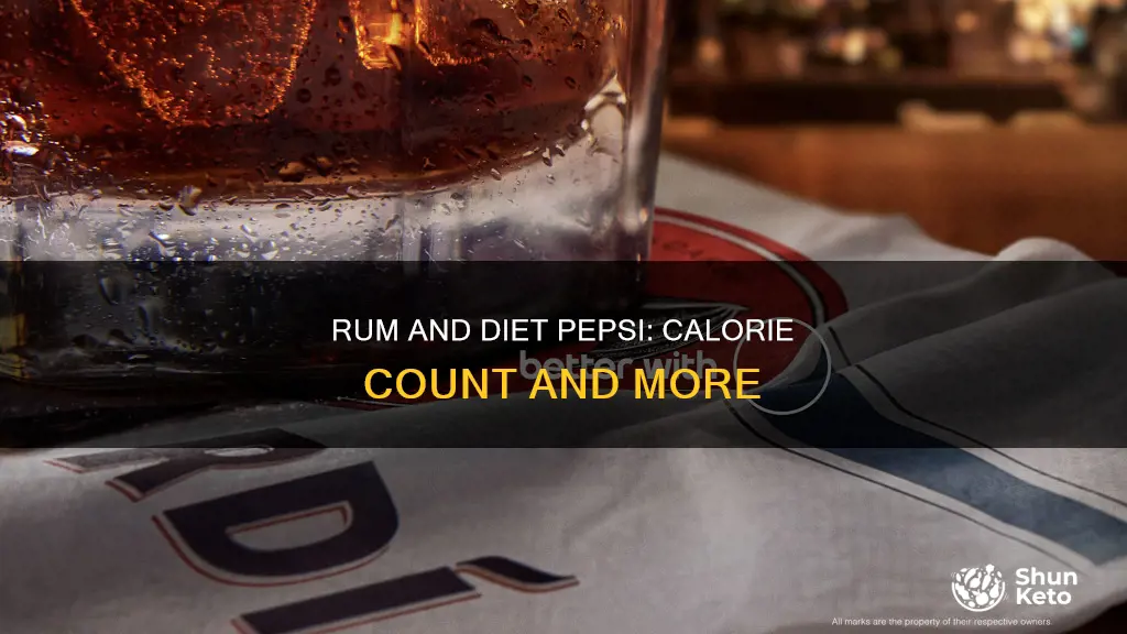 how many calories in a rum and diet pepsi