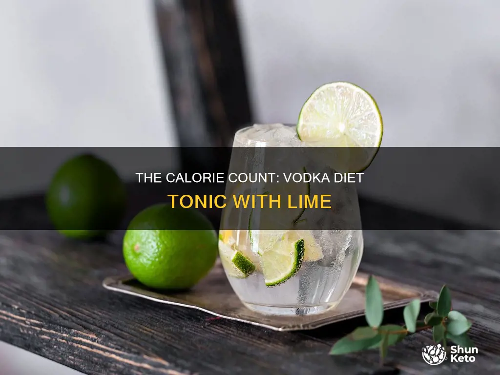 how many calories in a vodka diet tonic with lime