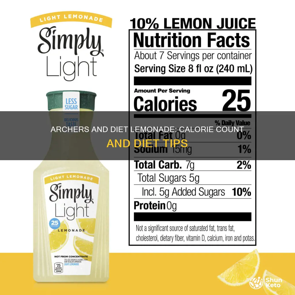 how many calories in archers and diet lemonade