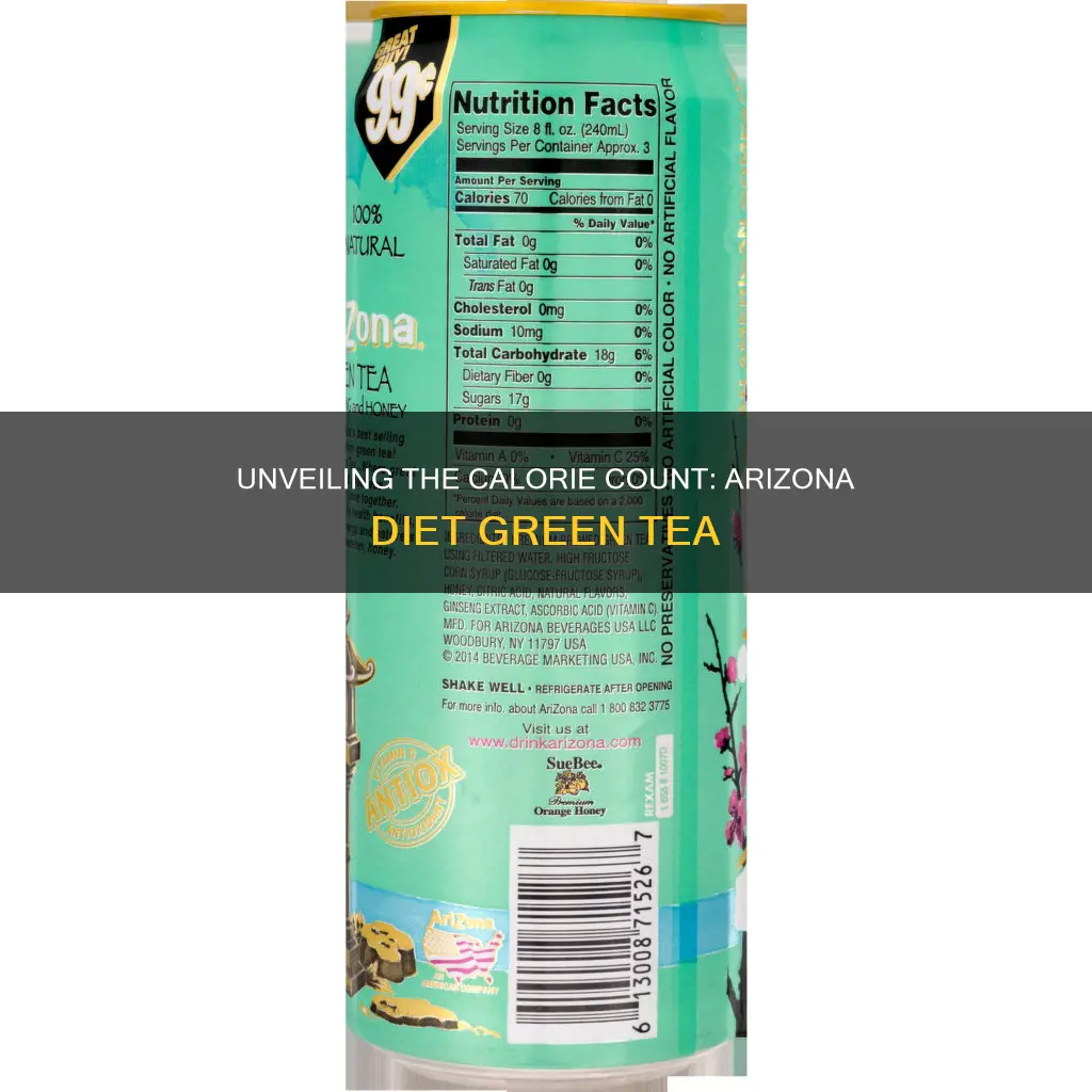 how many calories in arizona diet green tea