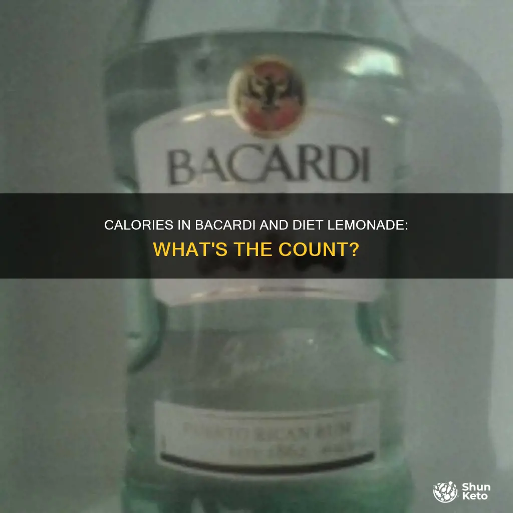 how many calories in bacardi and diet lemonade