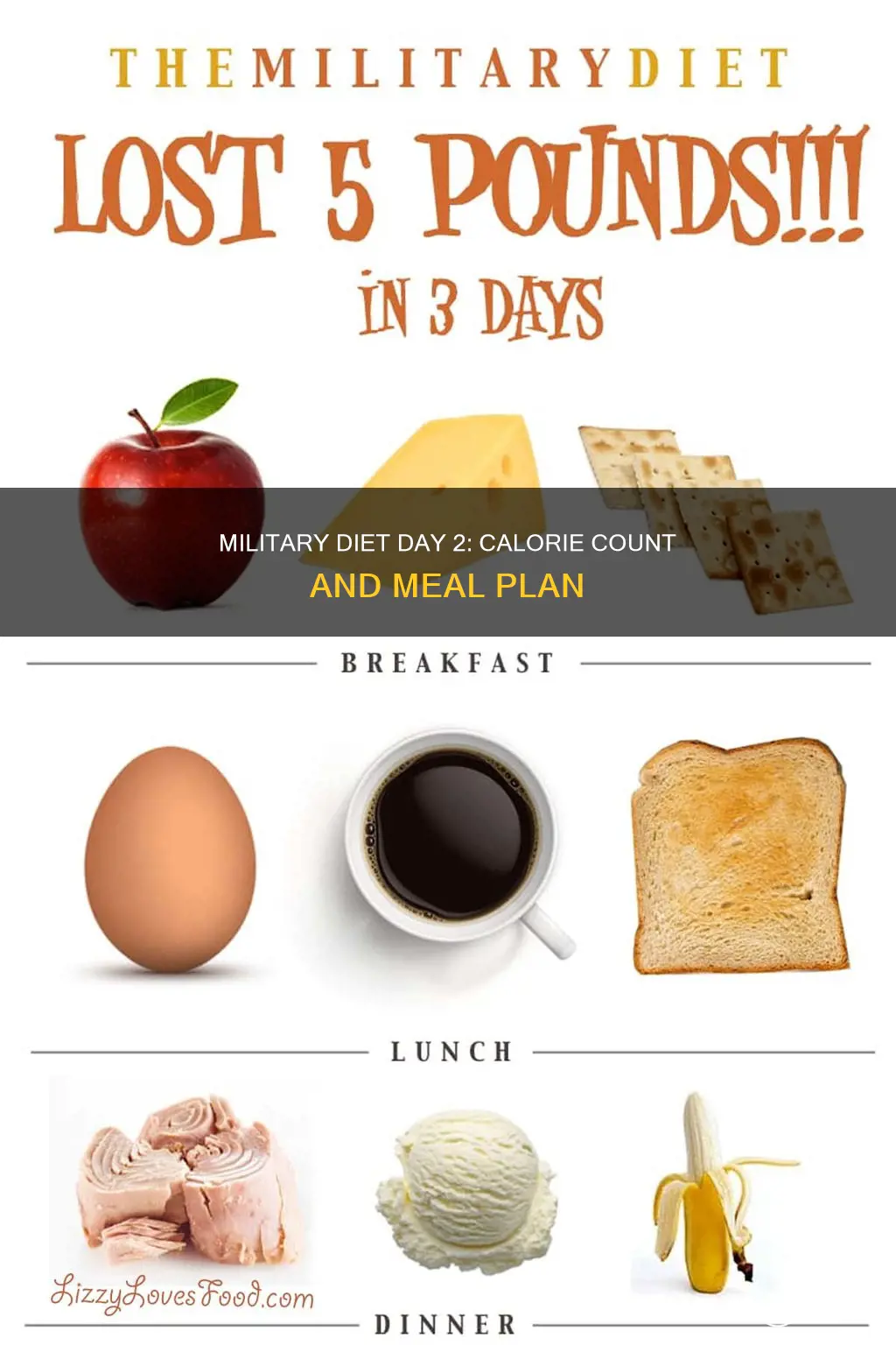 how many calories in day 2 of military diet