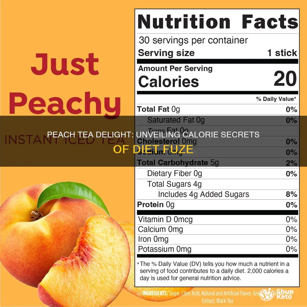 how many calories in diet fuze peach tea