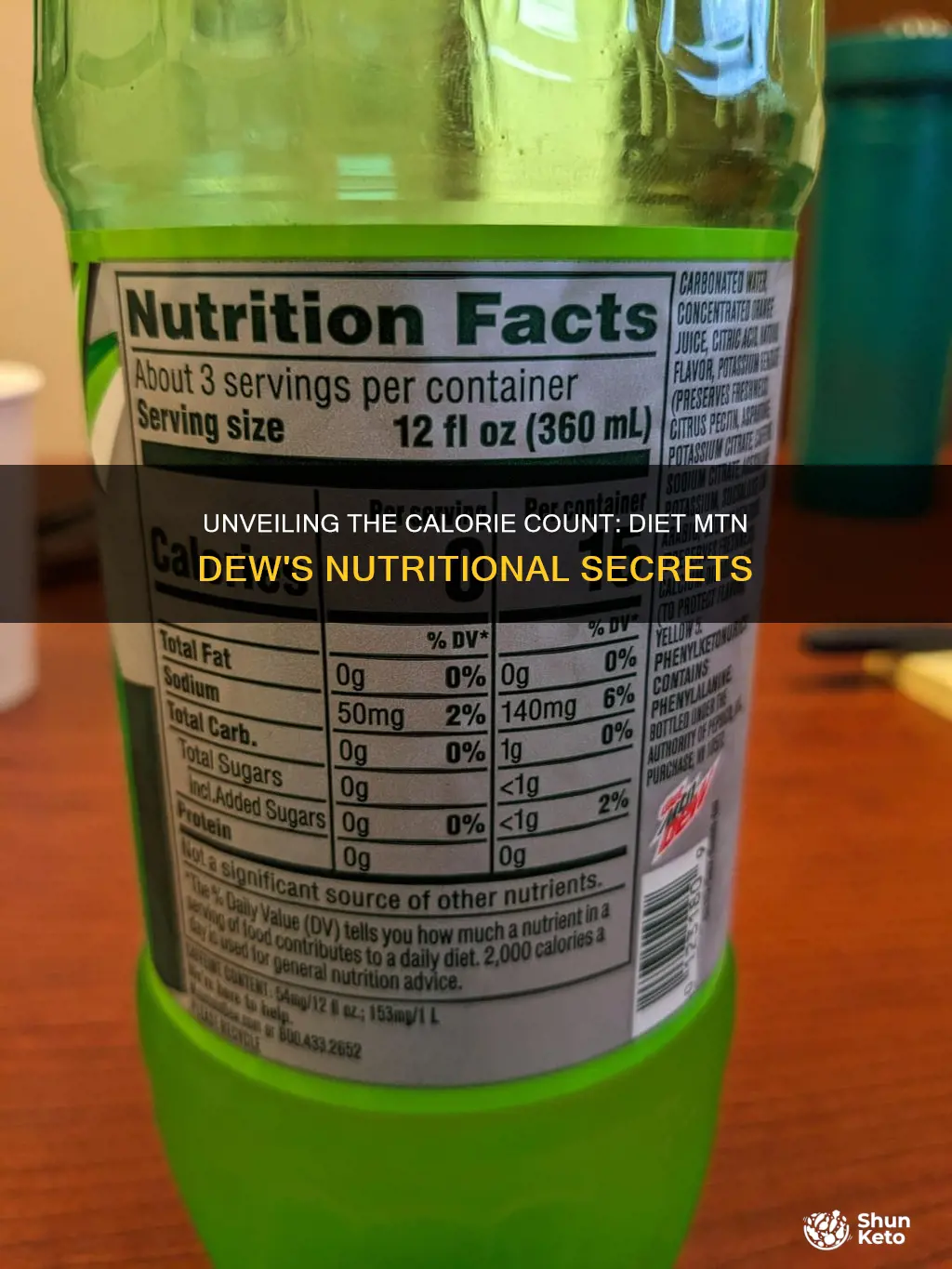 how many calories in diet mtn dew