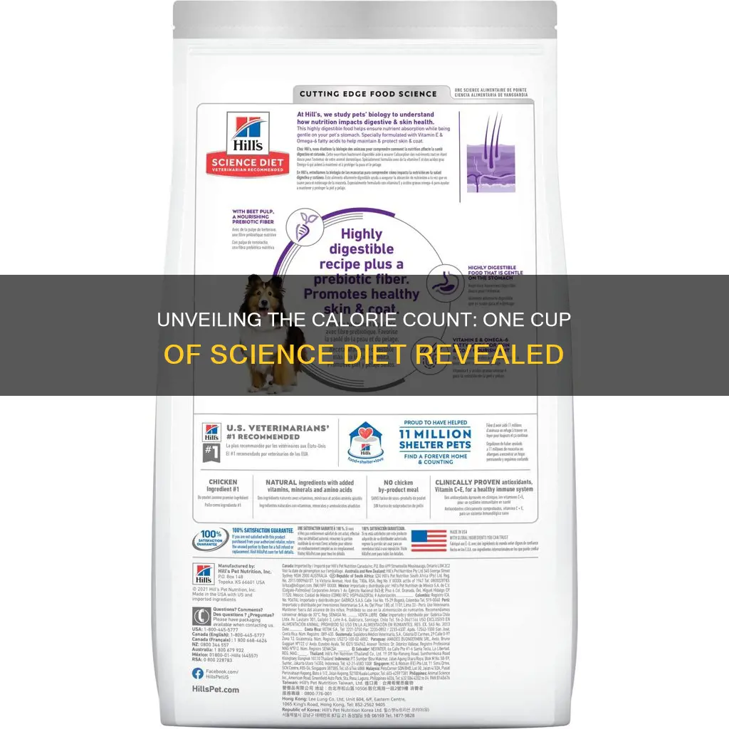 how many calories in one cup of science diet