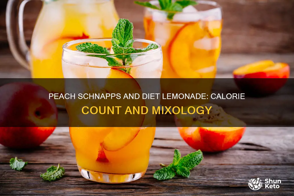 how many calories in peach schnapps and diet lemonade