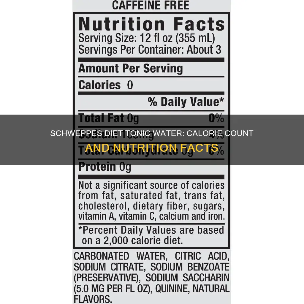 how many calories in schweppes diet tonic water