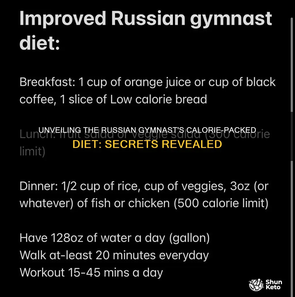 how many calories in the russian gymnast diet