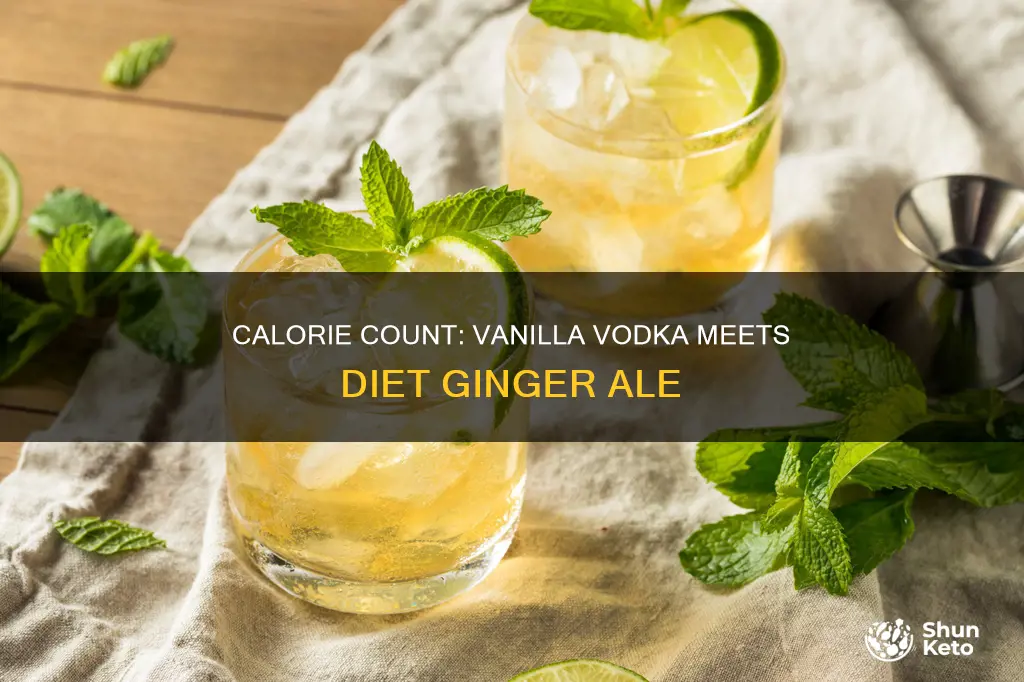 how many calories in vanilla vodka and diet ginger ale