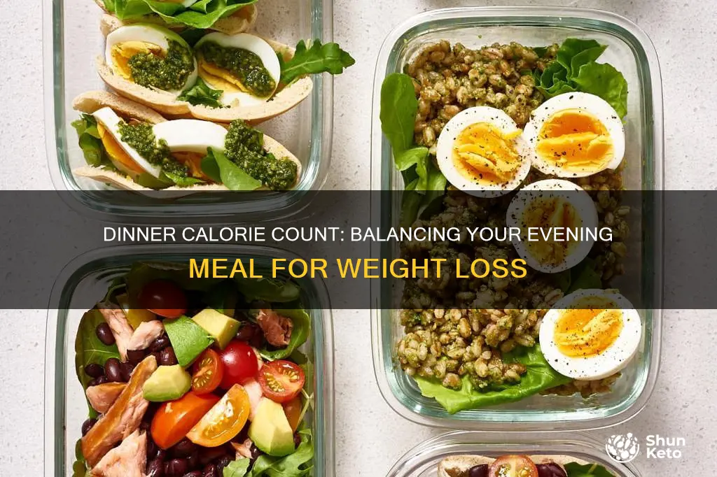 how many calories should your dinner be on a diet