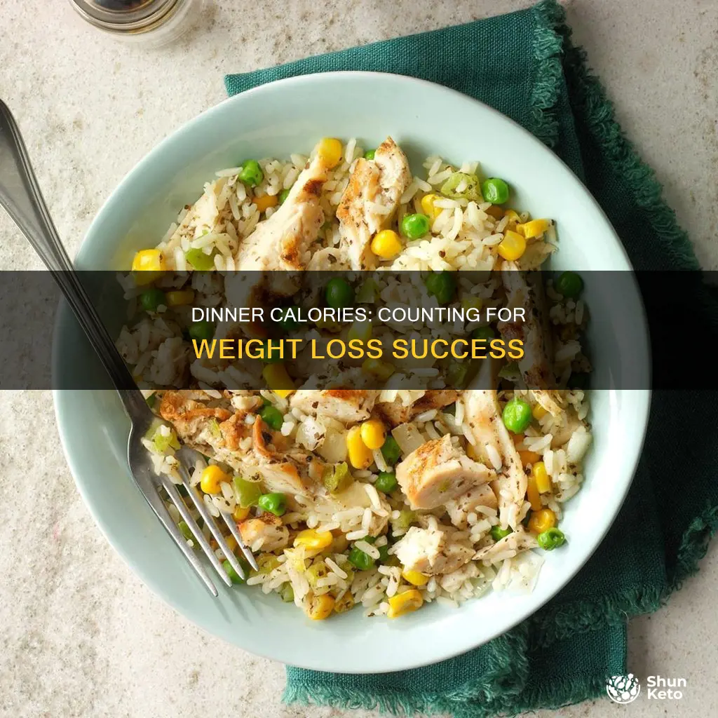 how many calories should your dinner be on a diet